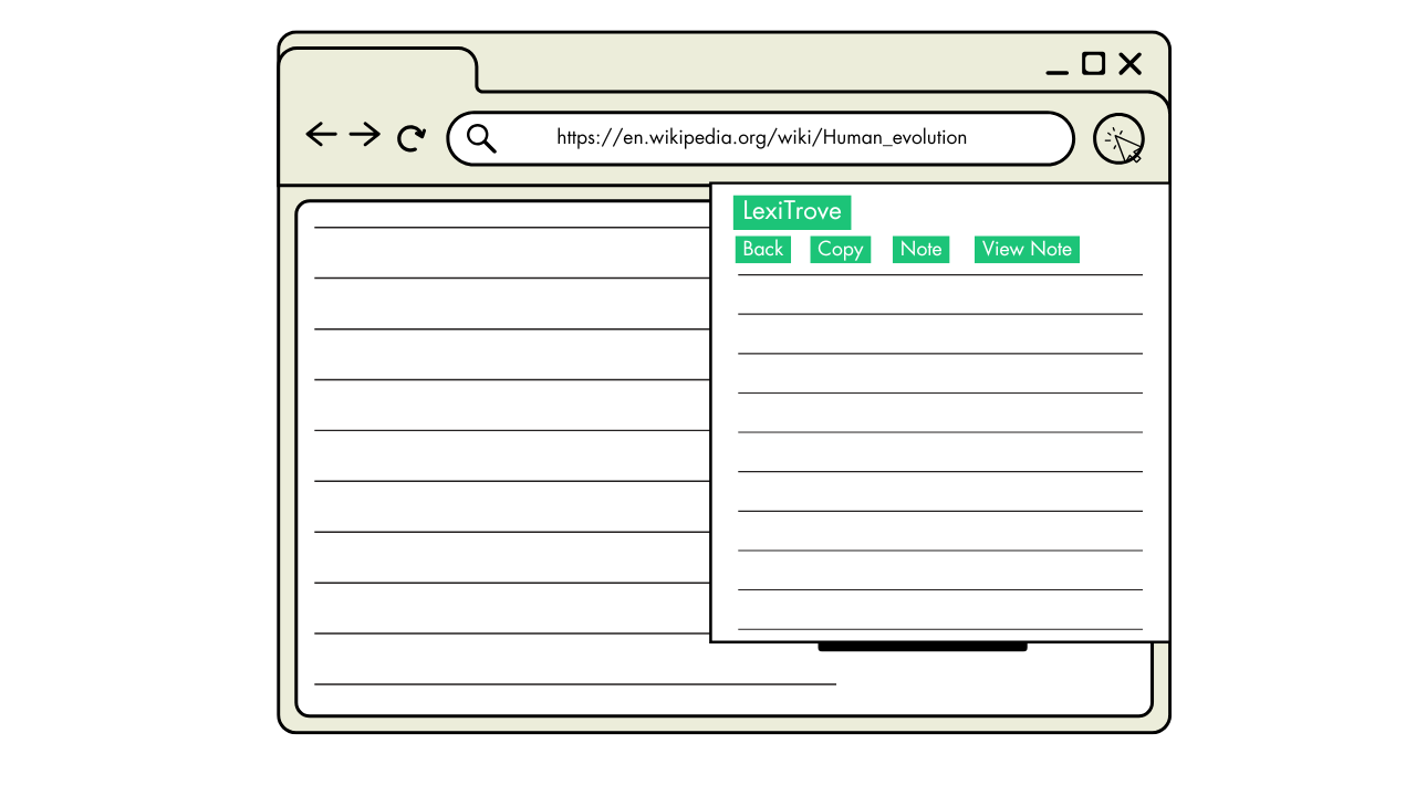 LexiTrove browser extension extracting key insights from a webpage